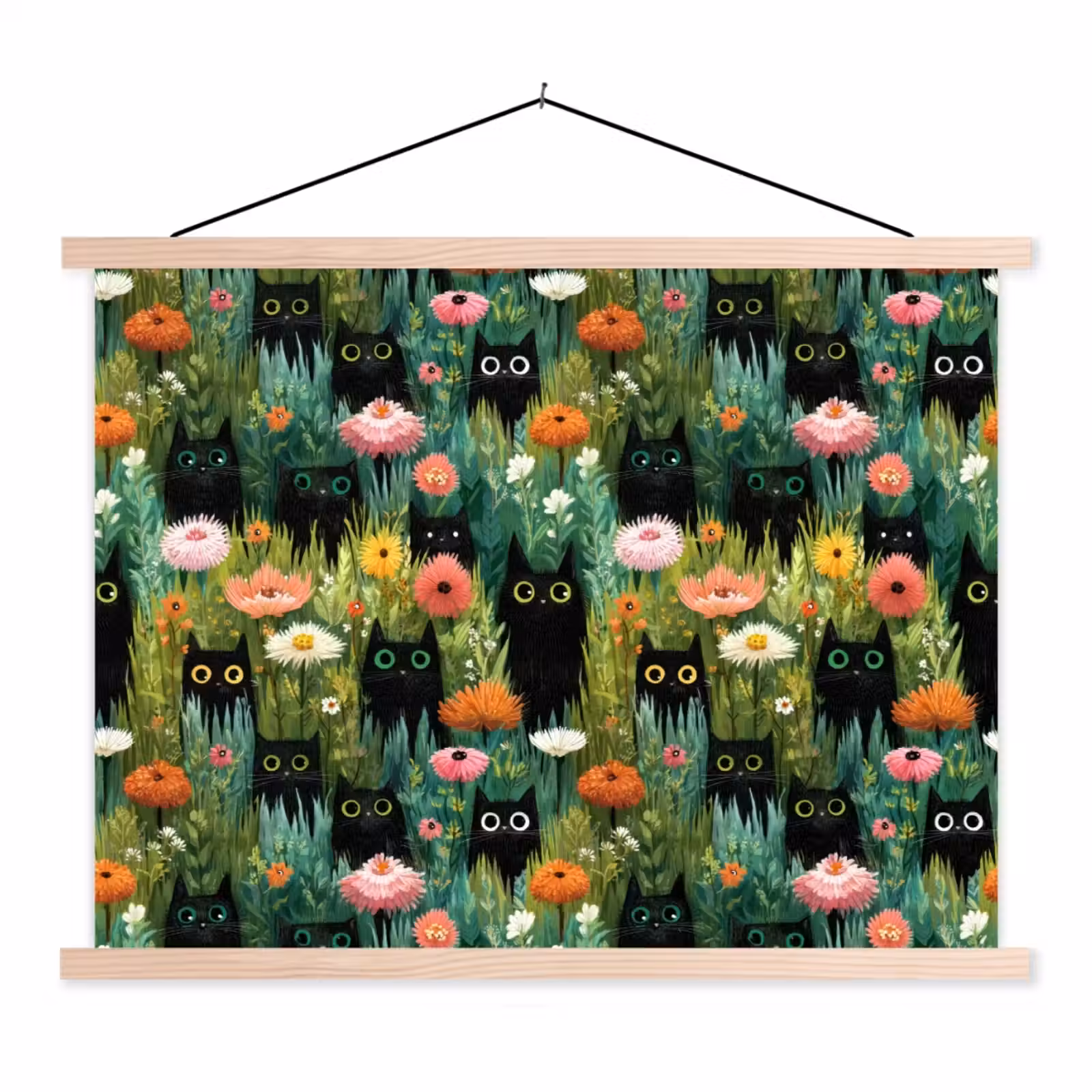 Schoolplaat - Katten - Bloemen - Kleurrijk — 1