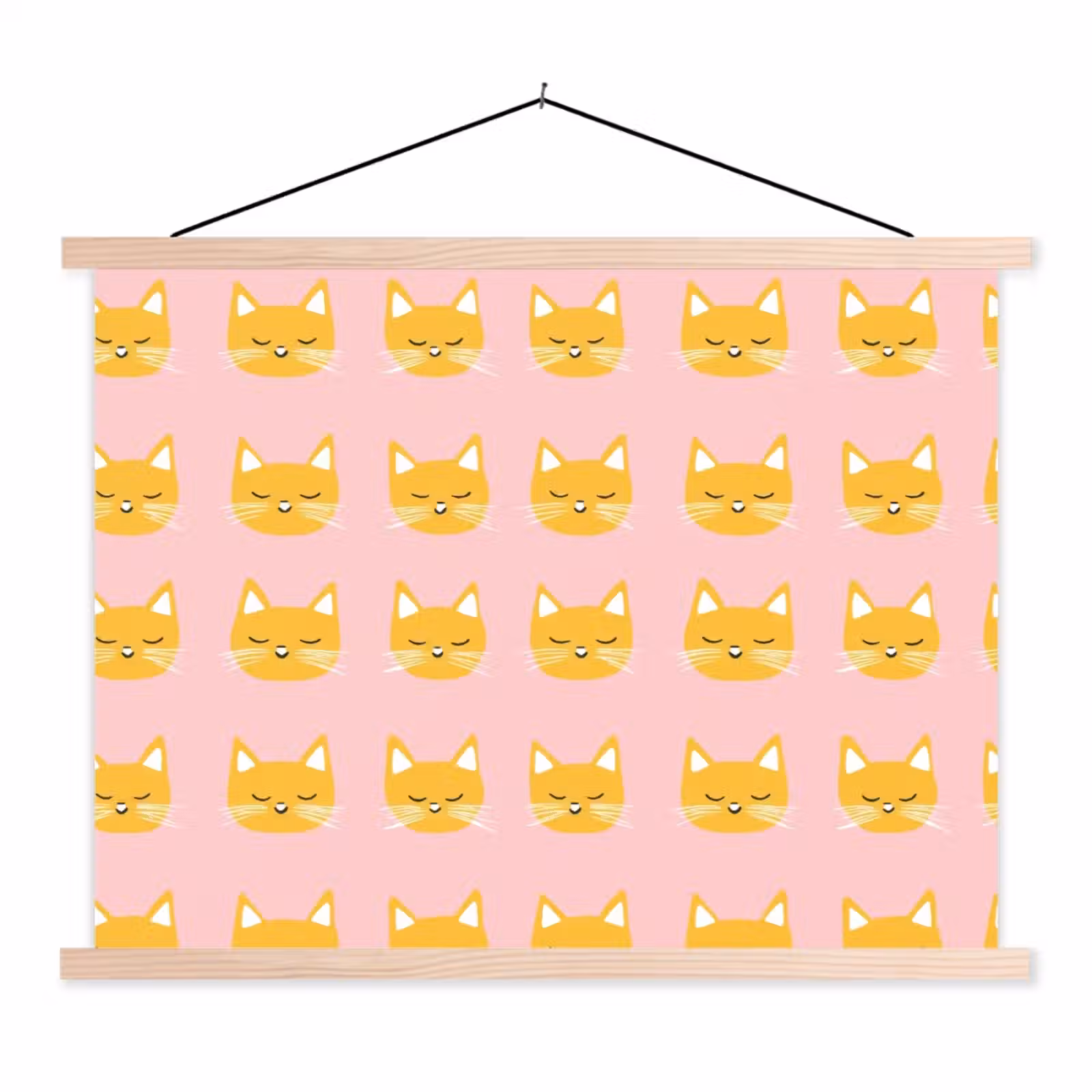 Schoolplaat - Katten - Patroon - Roze — 1