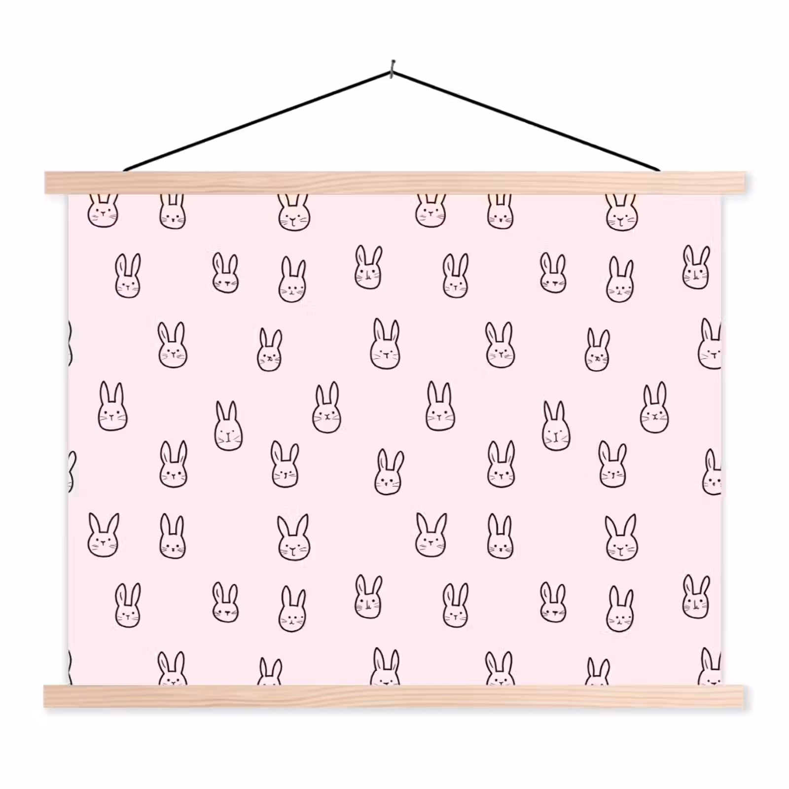 Schoolplaat - Konijnen - Minimalistisch - Roze — 1
