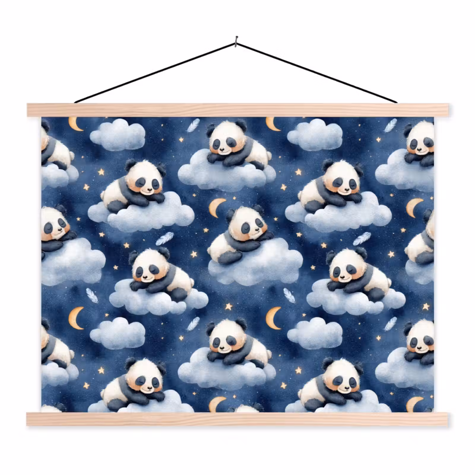 Schoolplaat - Panda's - Slapen - Blauw — 1