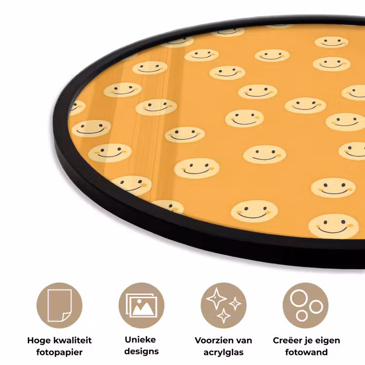 Ronde fotolijst - Smileys - Retro - Heel — 5