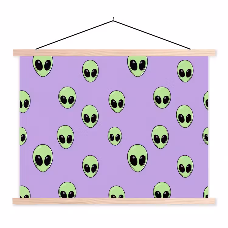 Schoolplaat - Alien - Retro - Lila — 1