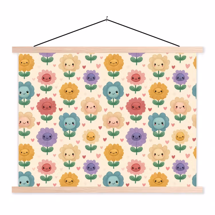 Schoolplaat - Bloemen - Hartjes - Kleurrijk — 1