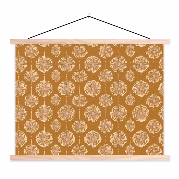 Schoolplaat - Bloemen - Modern - Oker — 1