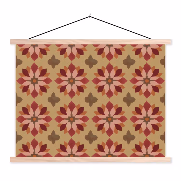 Schoolplaat - Bloemen - Retro - Groen — 1