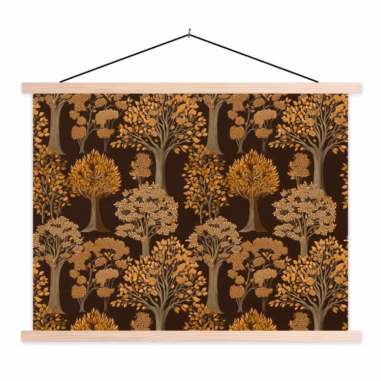 Schoolplaat - Bomen - Patroon - Bruin — 1