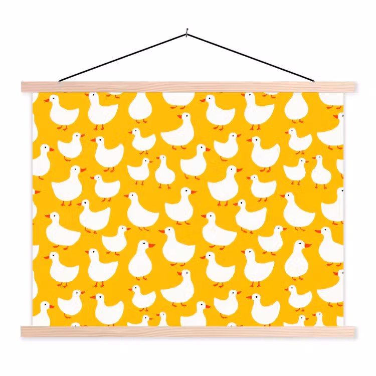 Schoolplaat - Eendjes - Patroon - Geel — 1