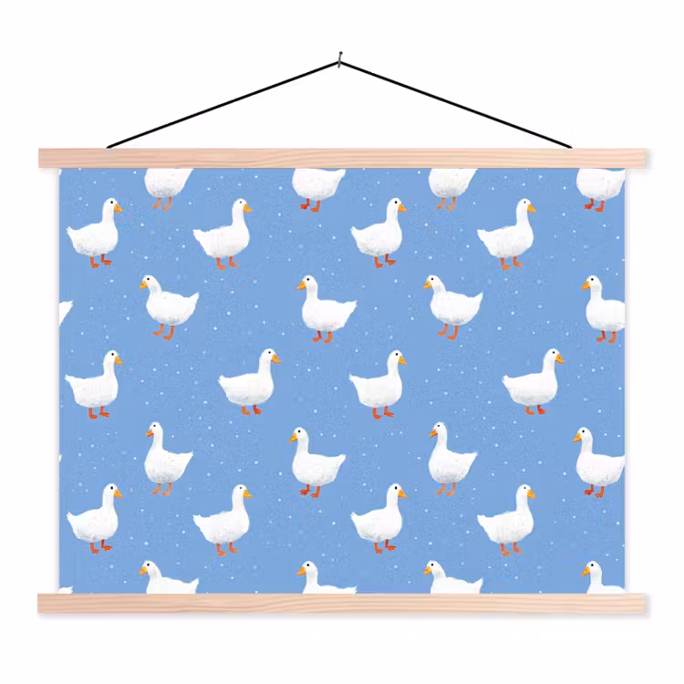 Schoolplaat - Ganzen - Elegant - Blauw — 1