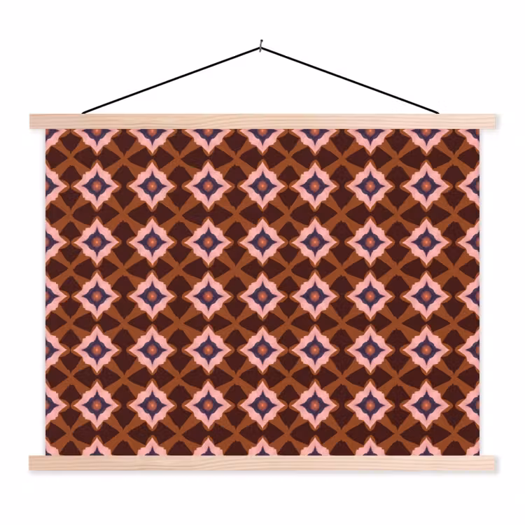 Schoolplaat - Geometrisch - Sierlijk - Bruin — 1
