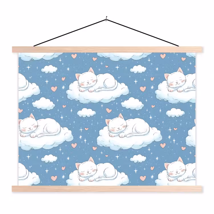 Schoolplaat - Kitten - Wolken - Blauw — 1