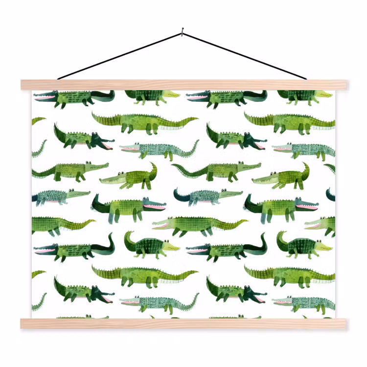 Schoolplaat - krokodillen - Speels - Groen — 1