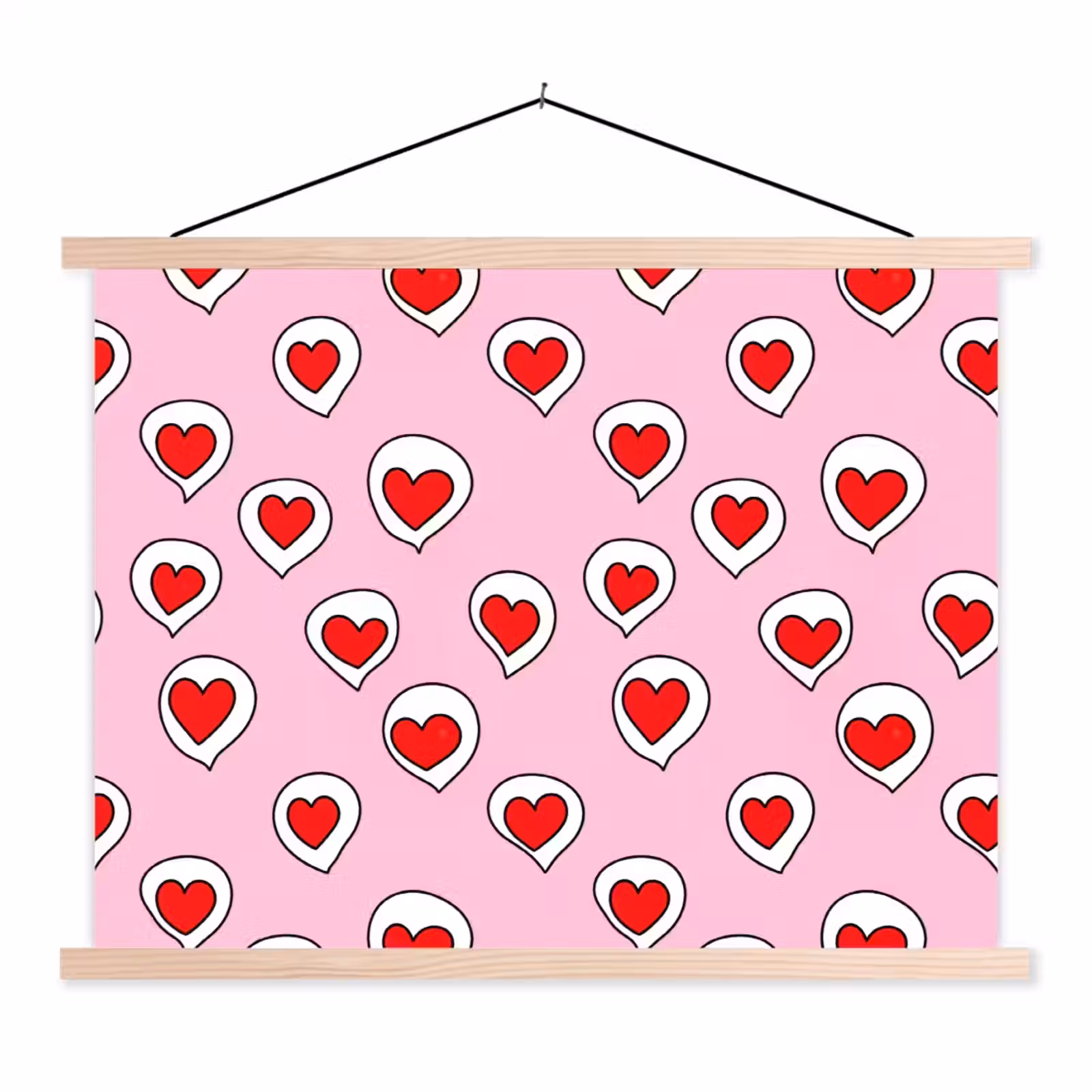 Schoolplaat - Hartjes - Patroon - Rood — 1