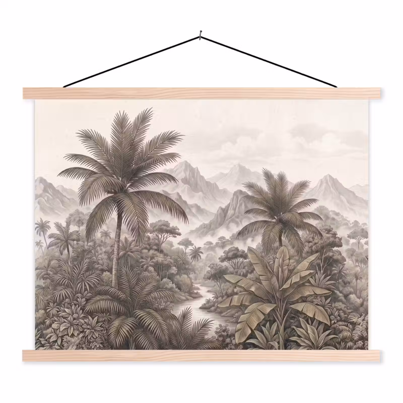 Schoolplaat - Natuur - Bergen - Rivier - Tropisch - Vintage — 1