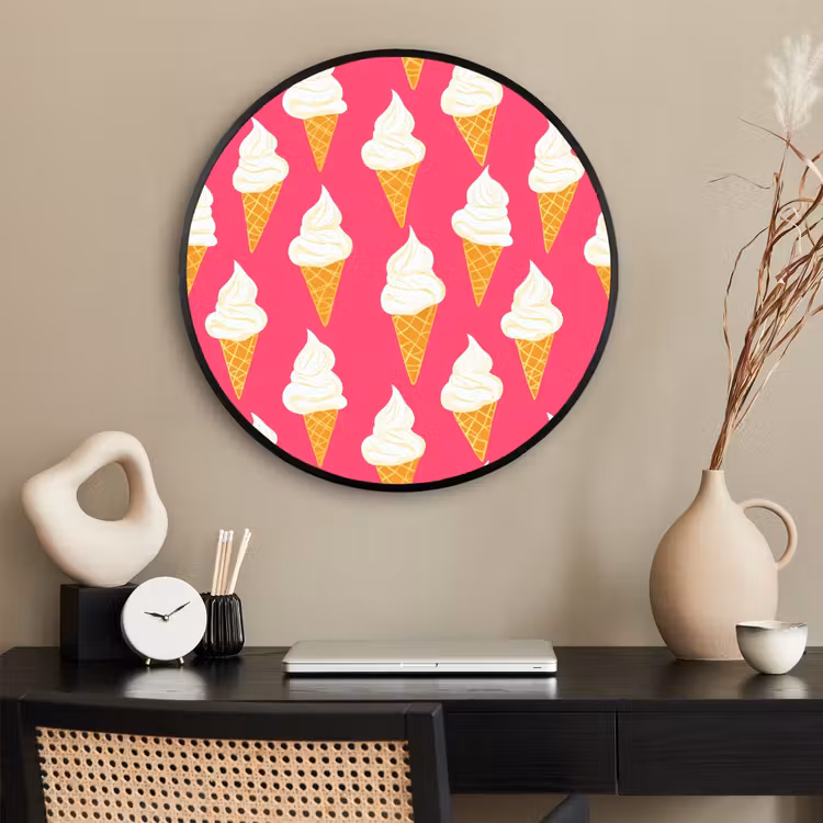 Ronde fotolijst - Softijs - Horentje - Roze — 2