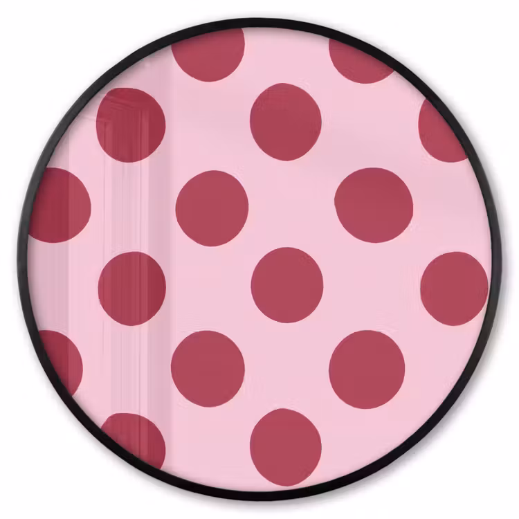 Ronde fotolijst - Stippen - Patroon - Bordeaux — 1