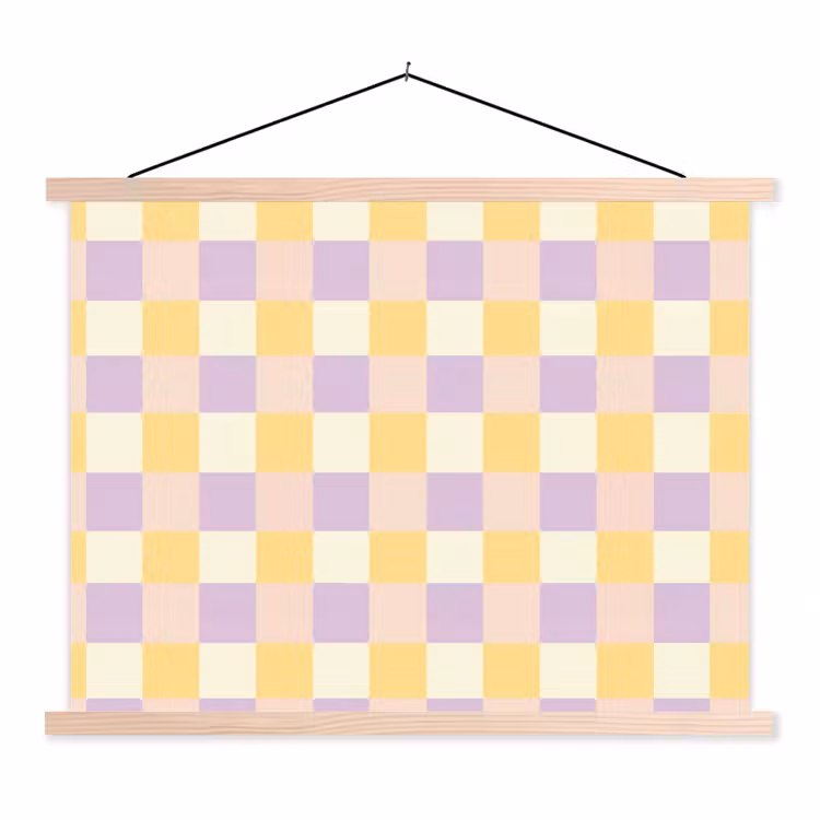 Schoolplaat - Blokjes - Lila - Geel — 1