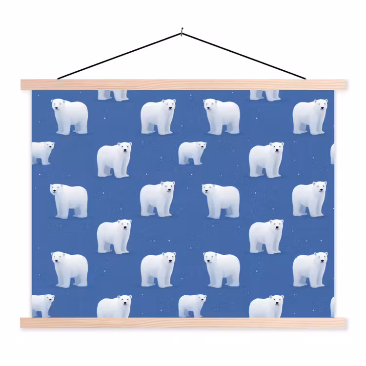 Schoolplaat - IJsbeer - Patroon - Blauw — 1