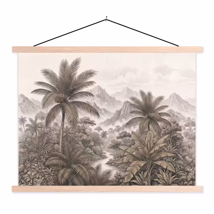 Schoolplaat - Natuur - Bergen - Rivier - Tropisch - Vintage — 1