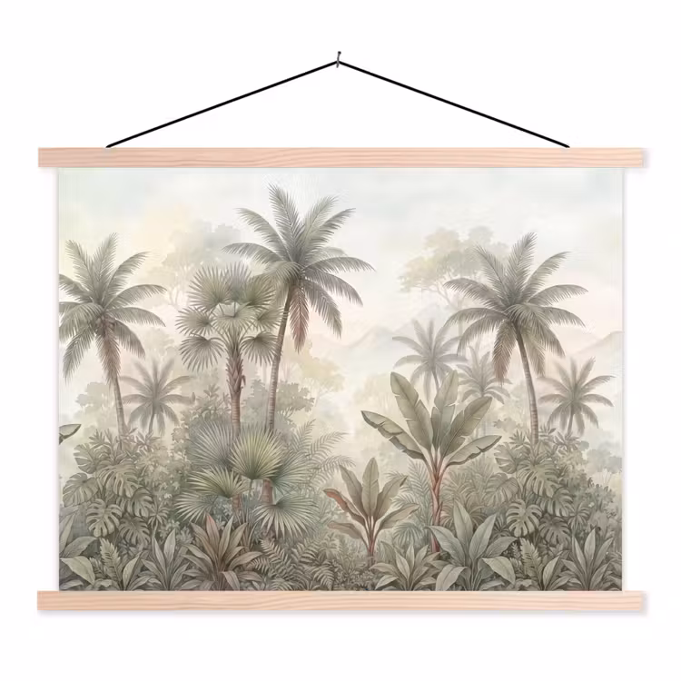 Schoolplaat - Natuur - Tropisch bos - Landschap - Aquarel - Groen — 1