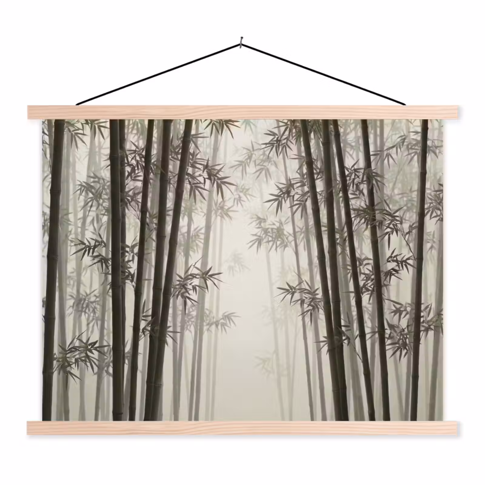 Schoolplaat - Bamboe - Bos - Mist - Natuur — 1