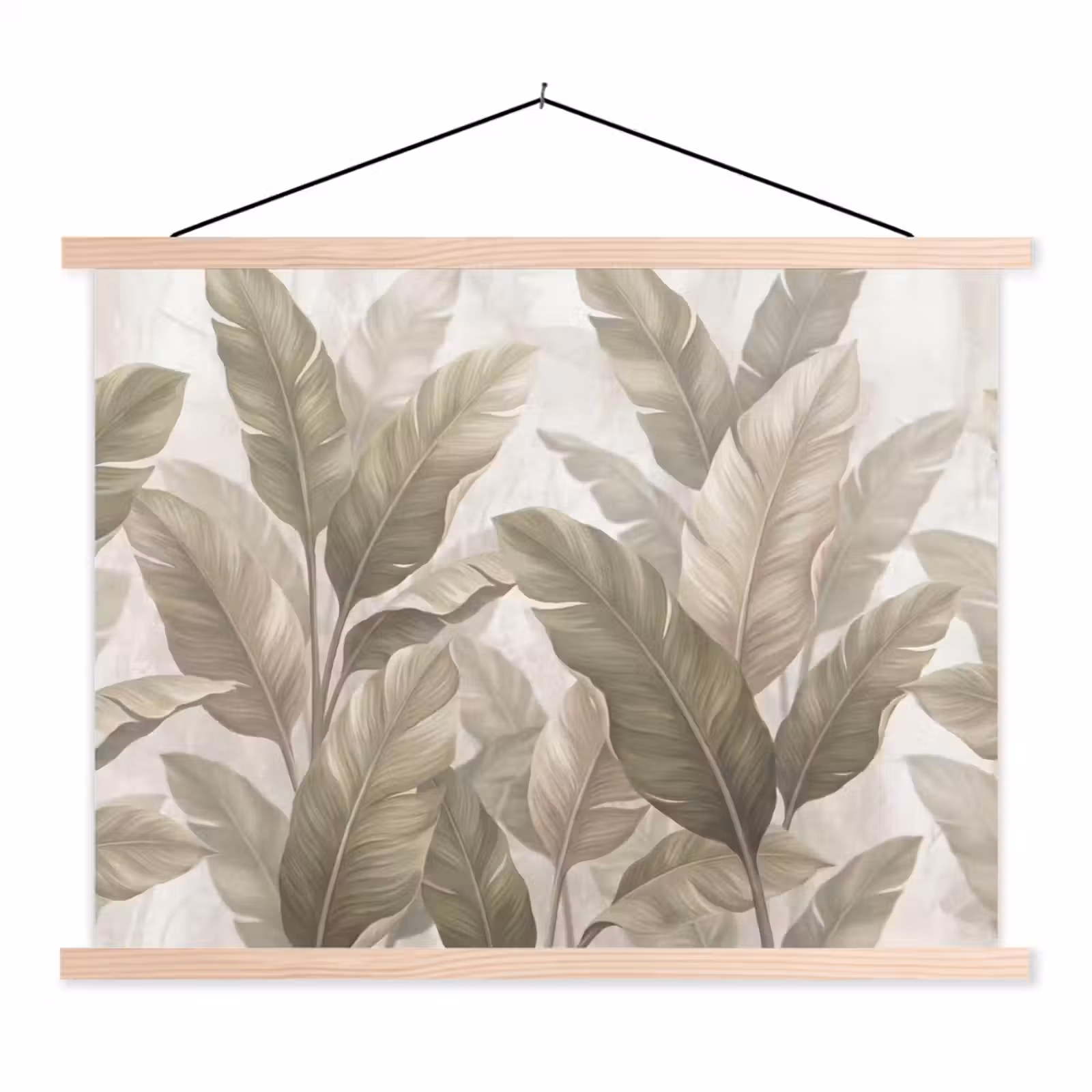 Schoolplaat - Bladeren - Tropisch - Natuur - Abstract - Beige — 1