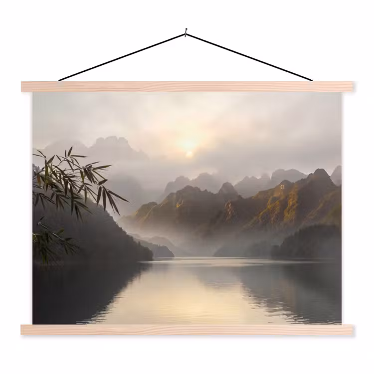 Schoolplaat - Bergen - Water - Mist - Natuur - Landschap — 1