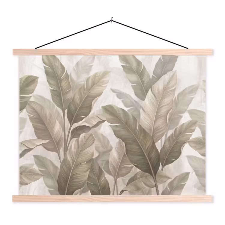 Schoolplaat - Bladeren - Tropisch - Natuur - Abstract - Beige — 1