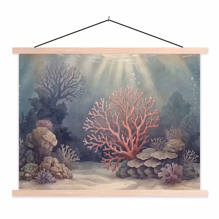 Schoolplaat - Koraal - Onderwater - Natuur - Roze — 1