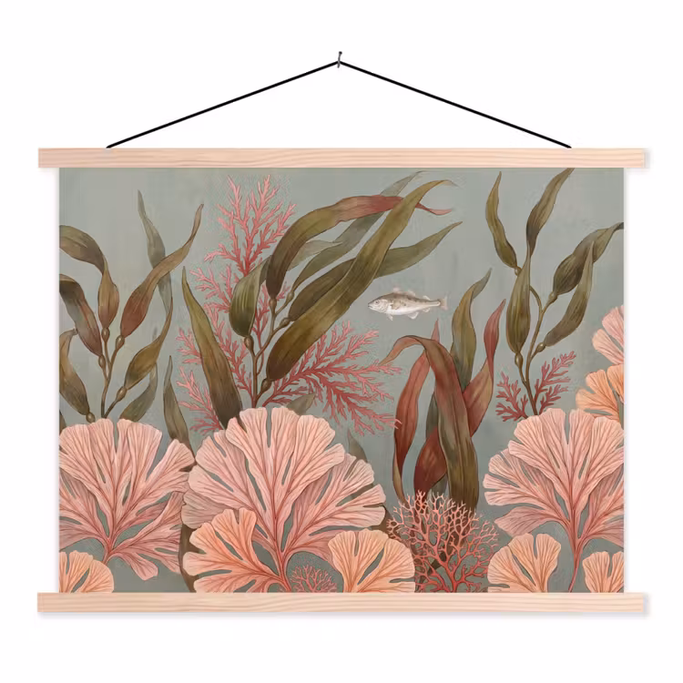 Schoolplaat - Onderwater - Planten - Vis - Vintage - Groen — 1