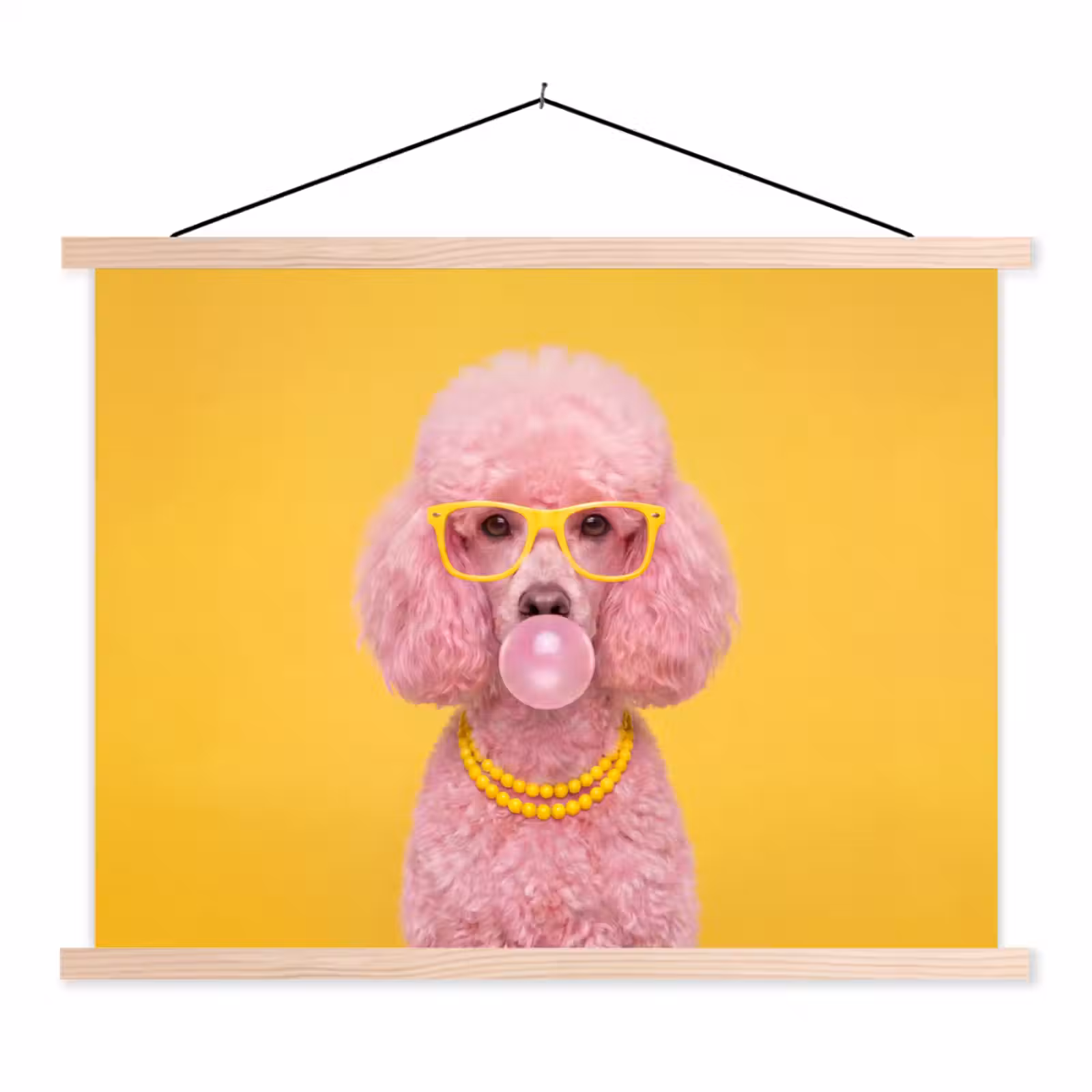 Schoolplaat - Hond - Kauwgum - Dieren - Modern - Roze — 1