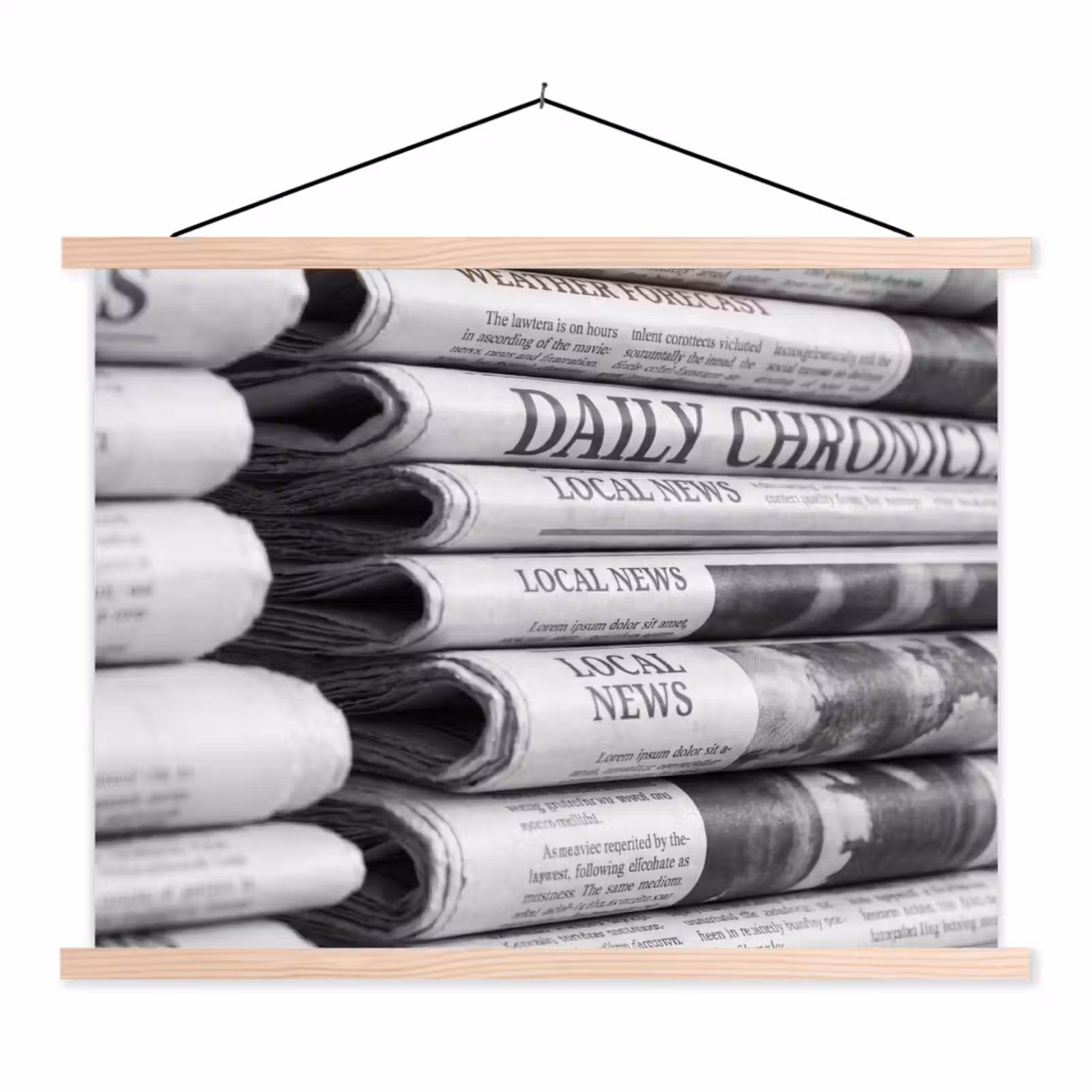 Schoolplaat - Krant - Stapel - Nieuws - Zwart-wit - Media — 1