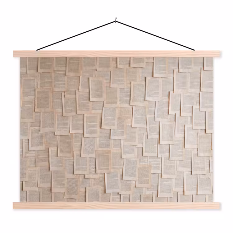 Schoolplaat - Boekpagina - Collage - Literatuur - Vintage - Beige — 1