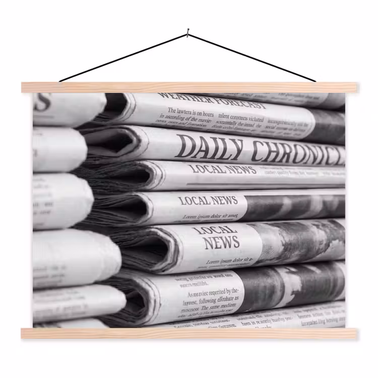 Schoolplaat - Krant - Stapel - Nieuws - Zwart-wit - Media — 1