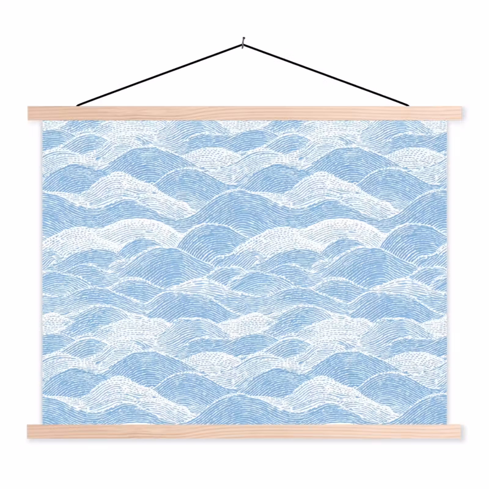Schoolplaat - Blauw - Wit - Golven - Getekend — 1