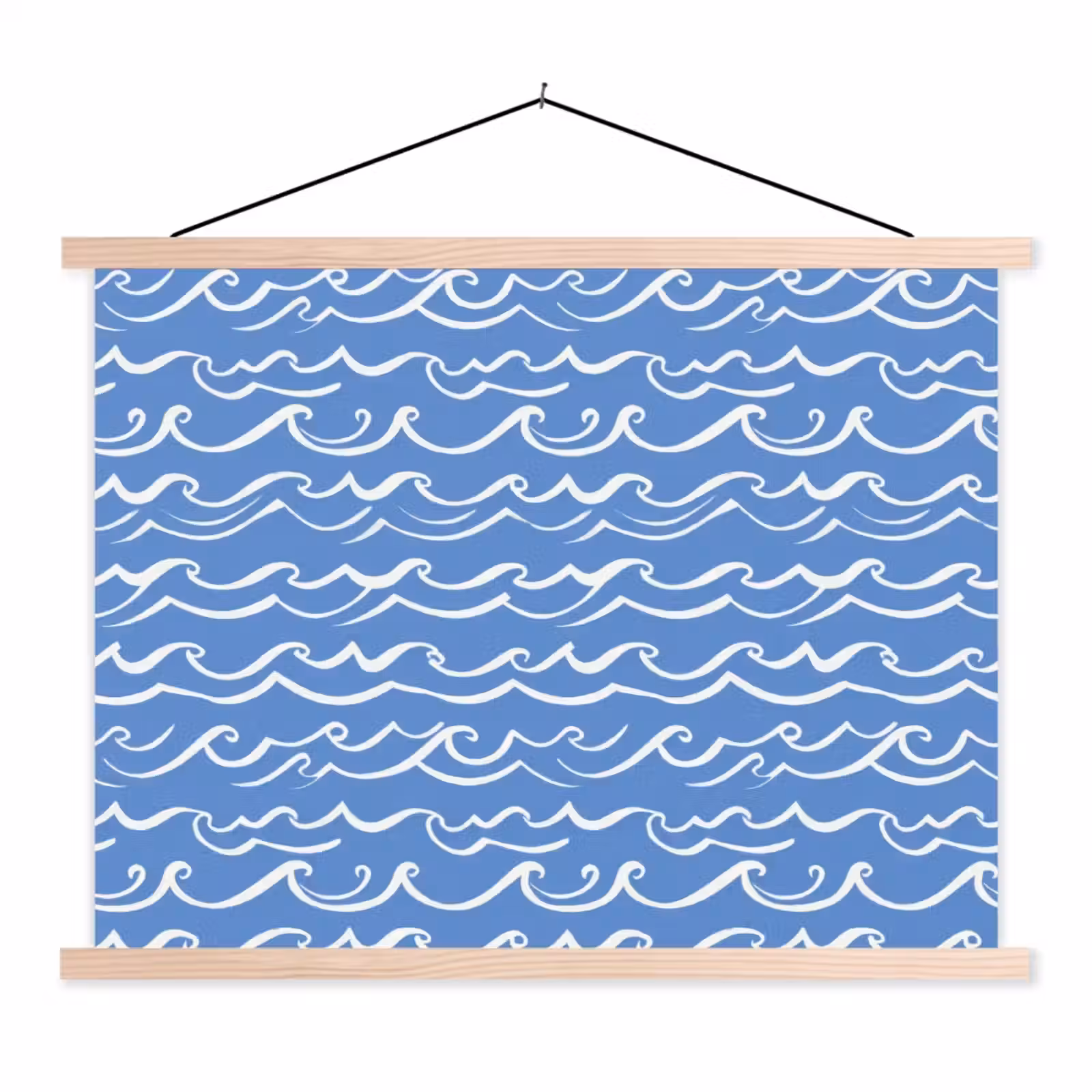 Schoolplaat - Blauw - Wit - Simpel - Getekend - Golven — 1