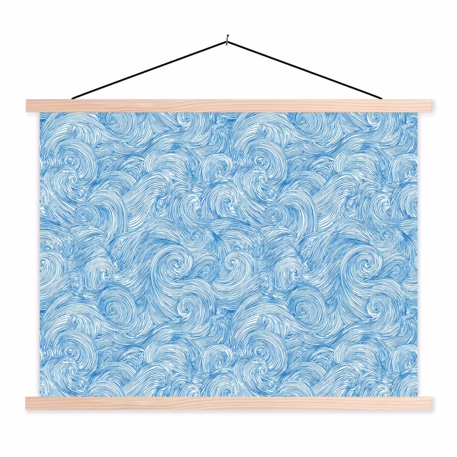 Schoolplaat - Blauw - Wit - Spiraal - Golven - Lijnen — 1