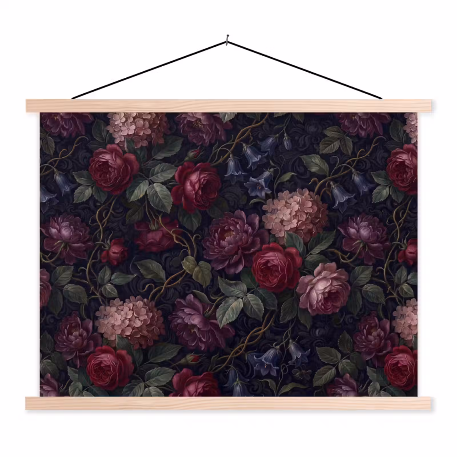 Schoolplaat - Bloemen - Rood - Klassiek - Donker - Patroon — 1