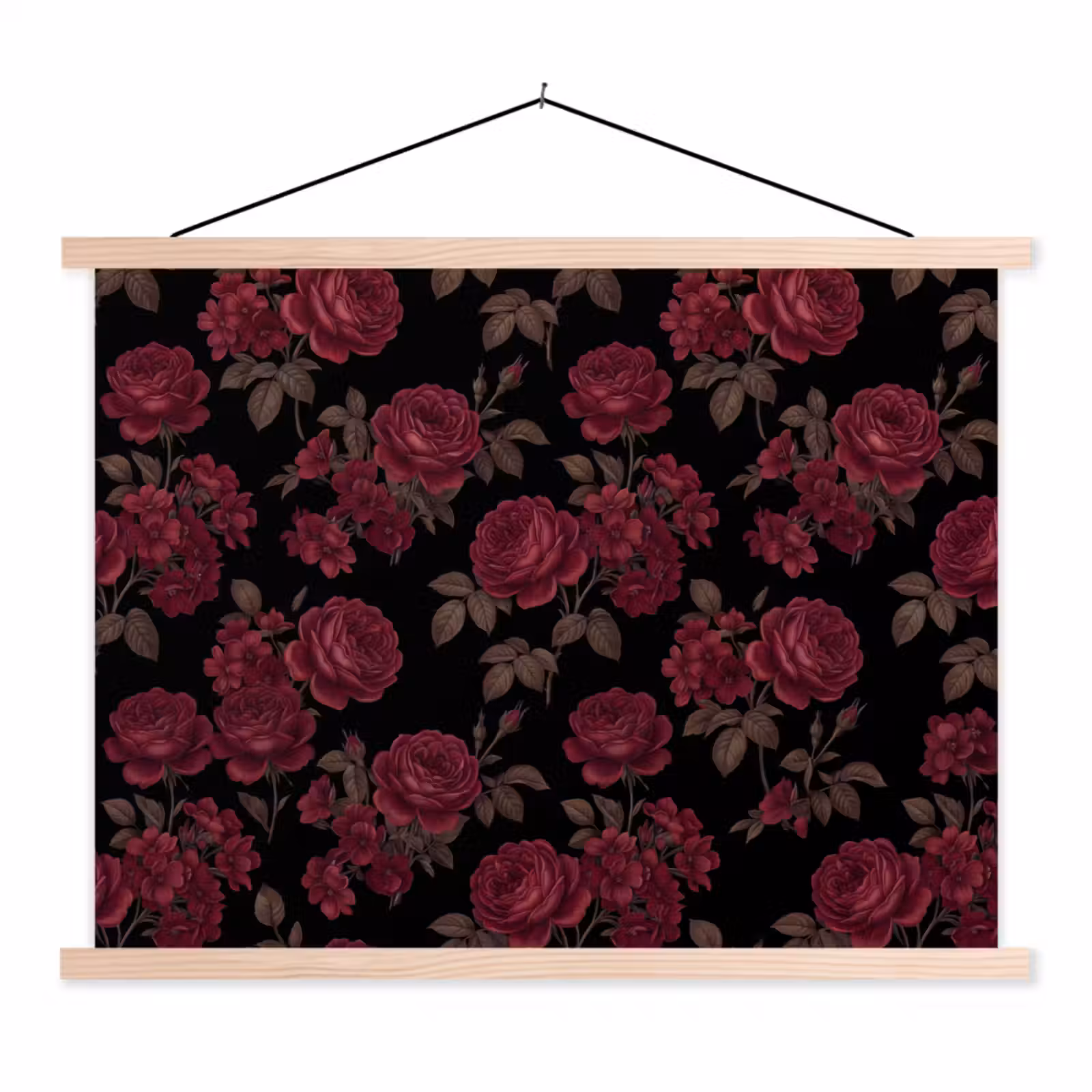Schoolplaat - Bloemen - Roos - Patroon - Klassiek - Rood — 1