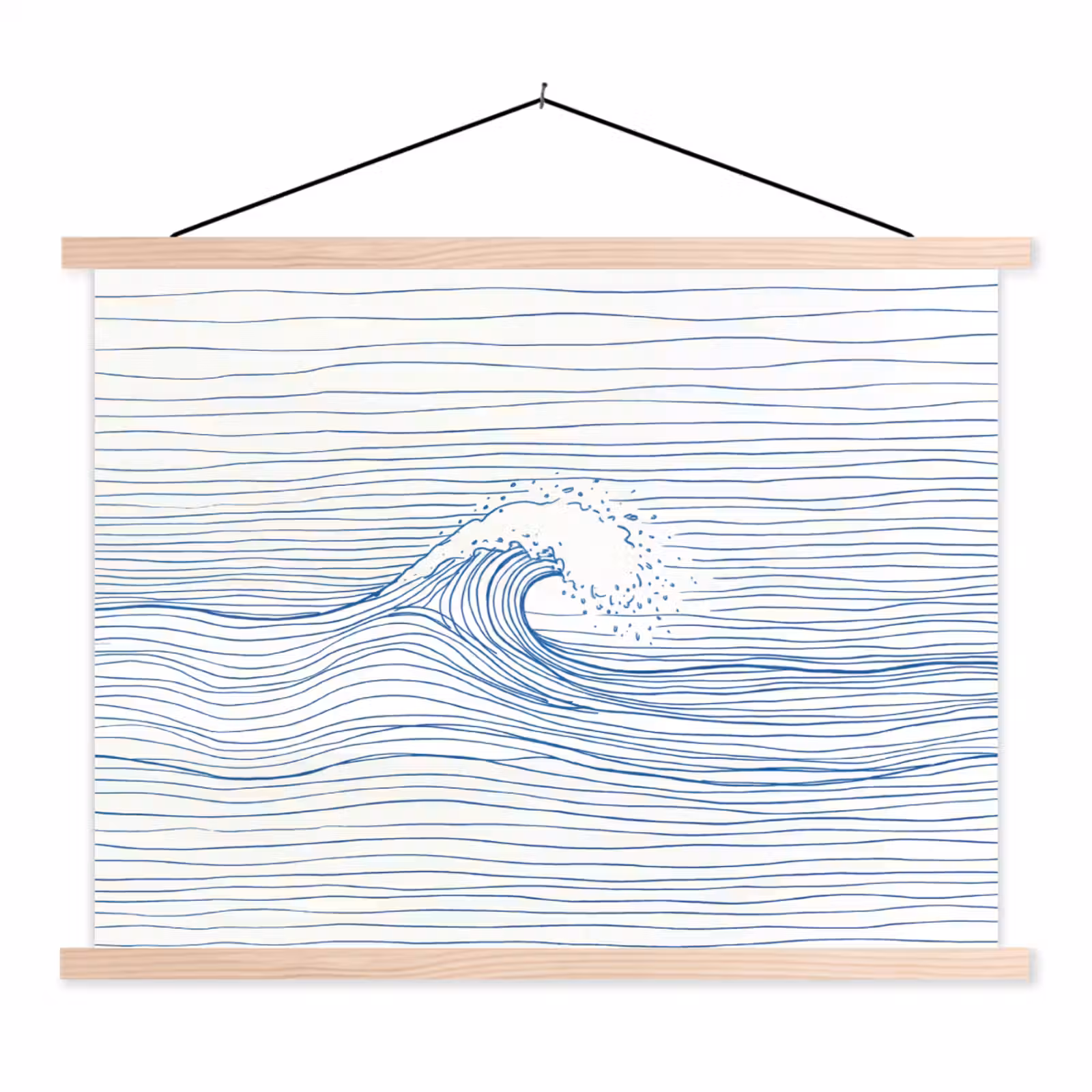 Schoolplaat - Golf - Brekende - Natuur - Minimalistisch - Blauw — 1