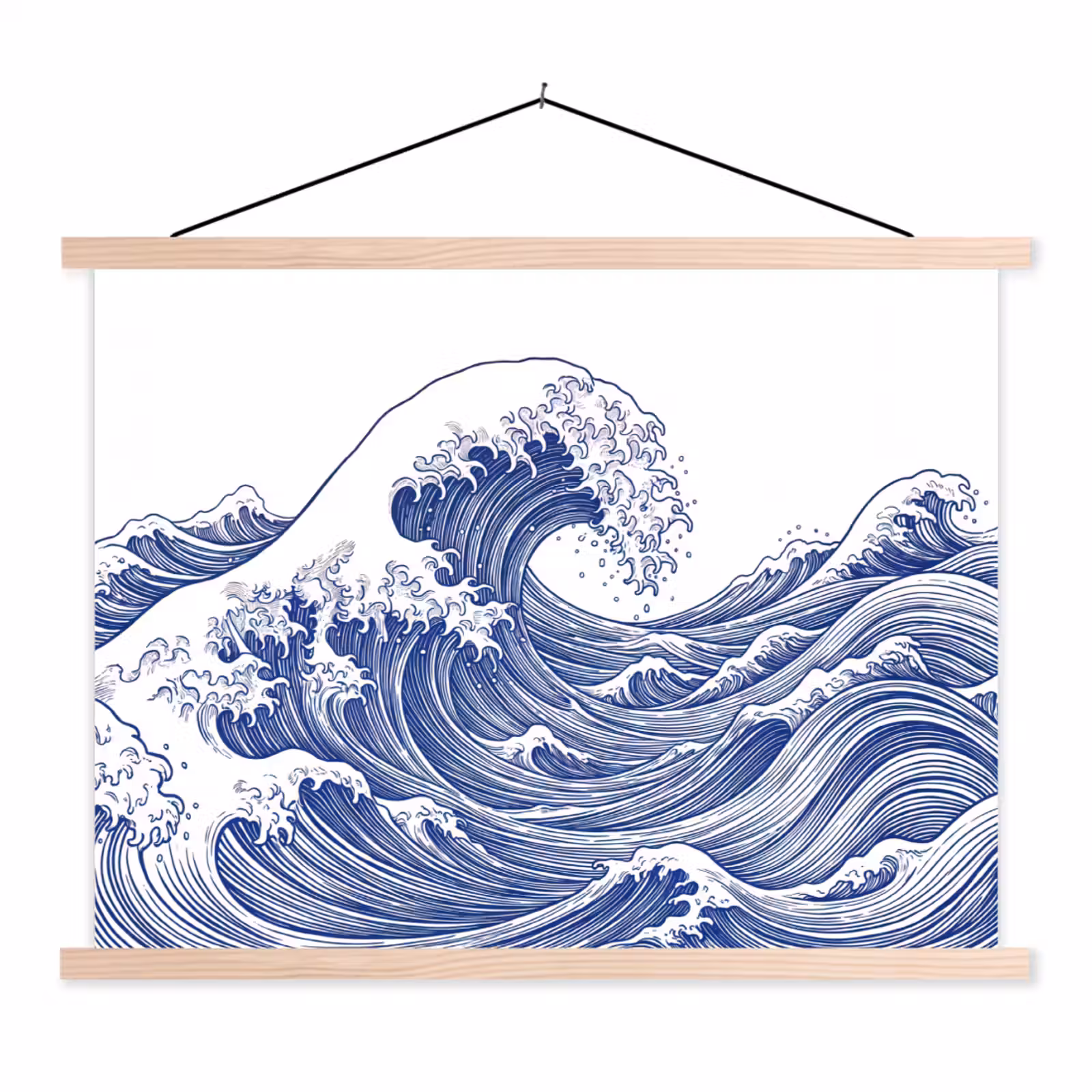 Schoolplaat - Golf - Japans - Zee - Illustratie - Blauw — 1