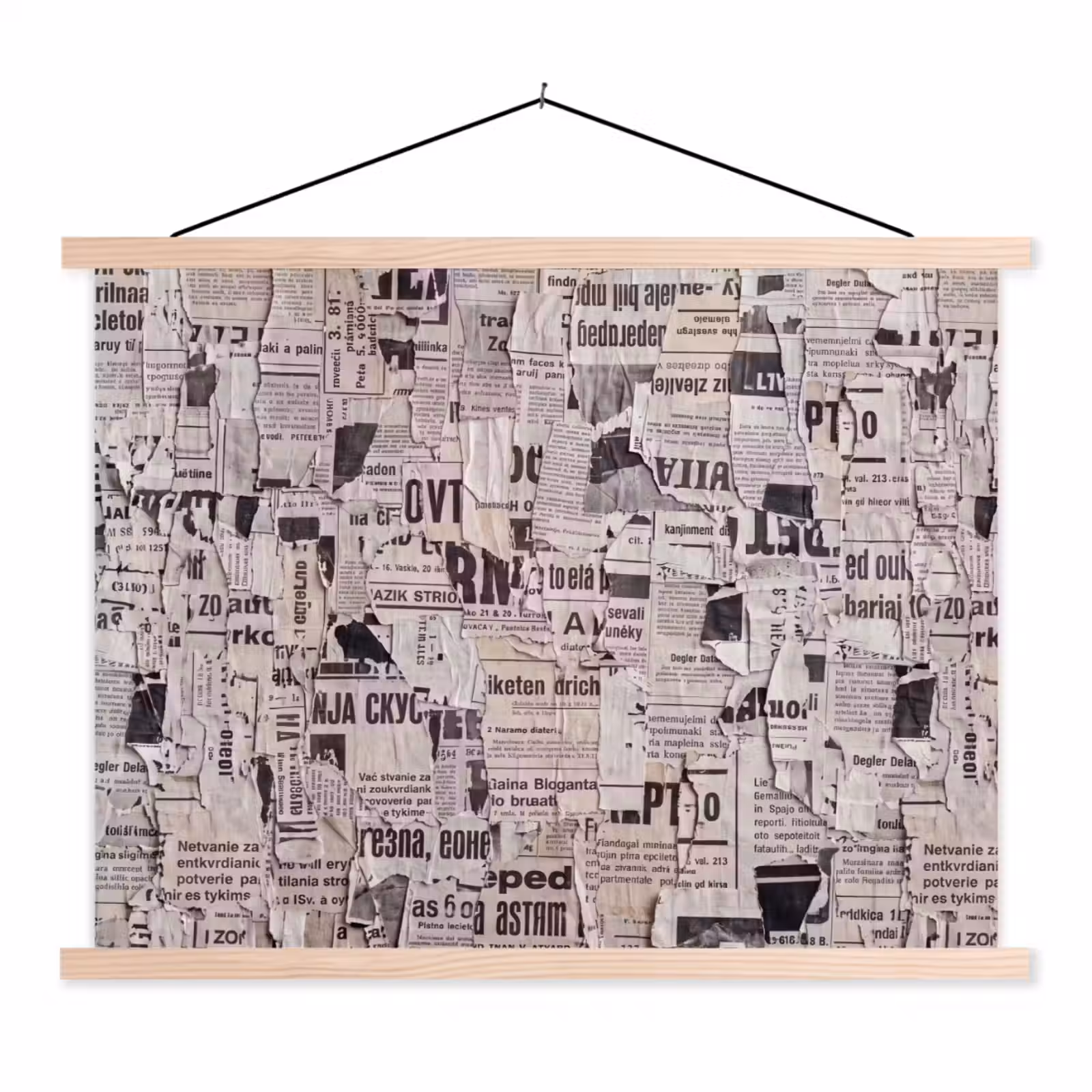 Schoolplaat - Krant - Gescheurd - Textuur - Abstract - Zwart-wit — 1