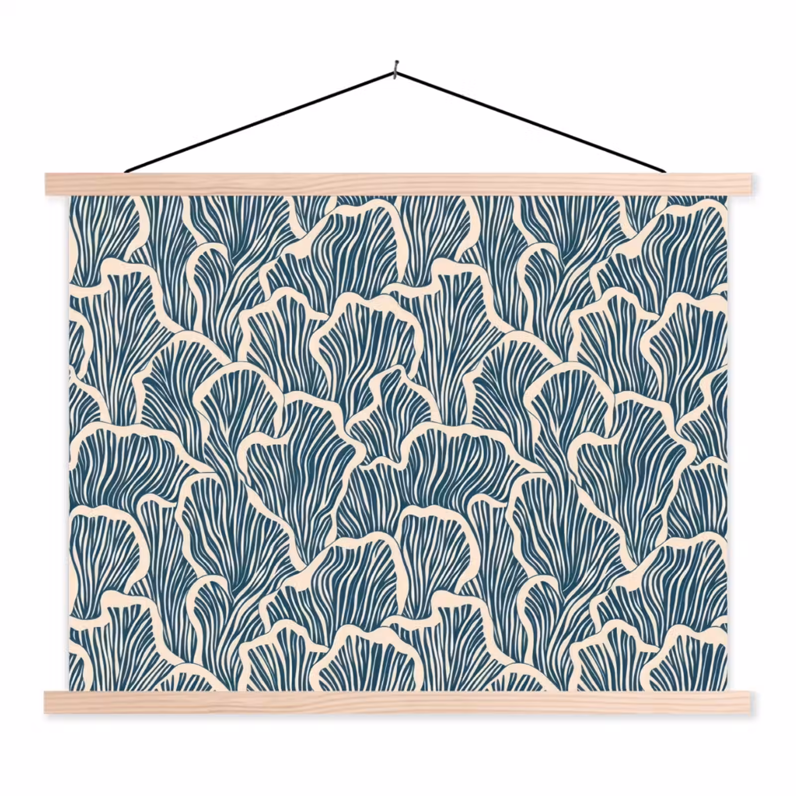 Schoolplaat - Organisch - Blauw - Crème - Schelpen — 1