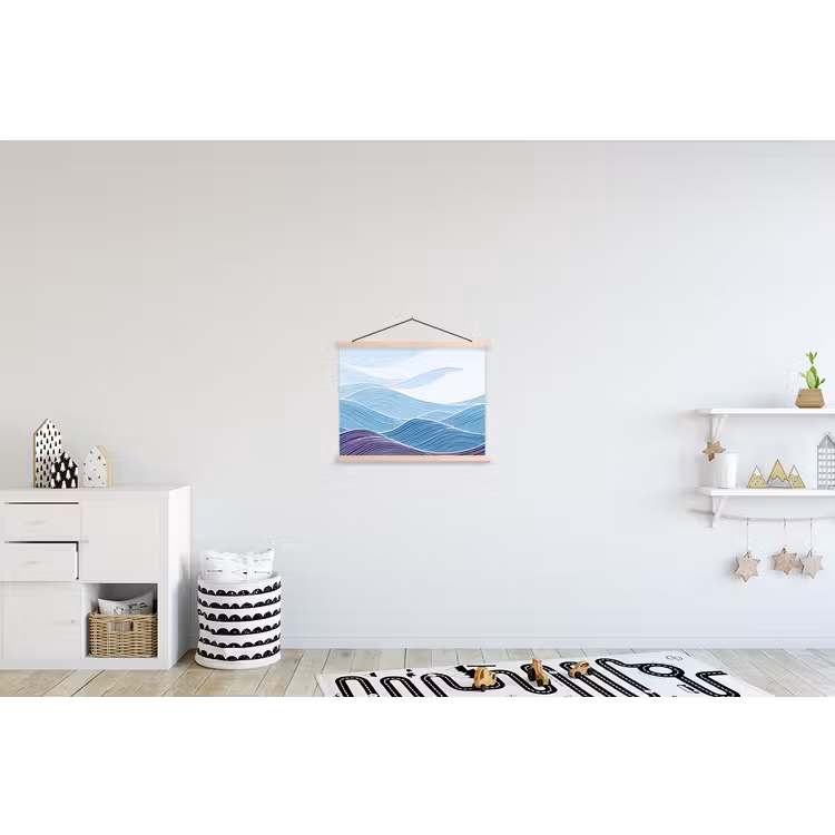 Schoolplaat - Abstract - Golven - Patroon - Blauw - Modern — 3