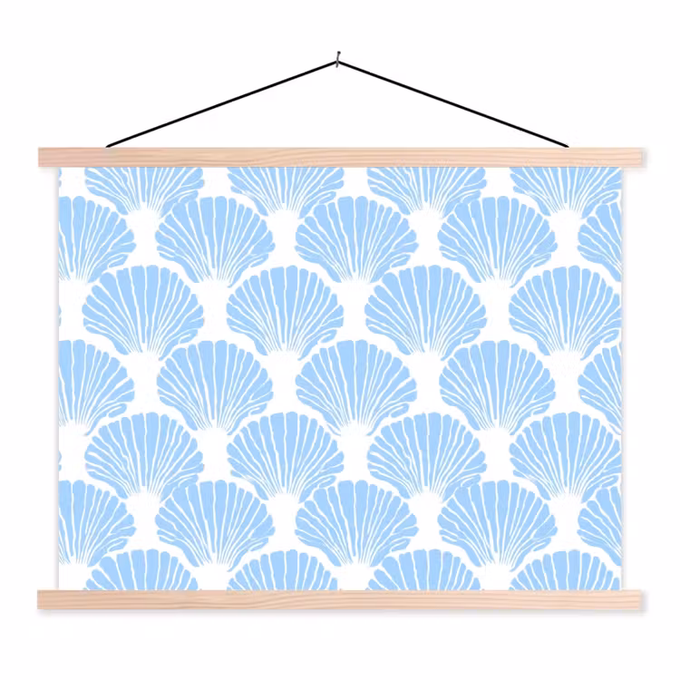 Schoolplaat - Blauw - Wit - Schelpen - Grafisch - Structuur — 1
