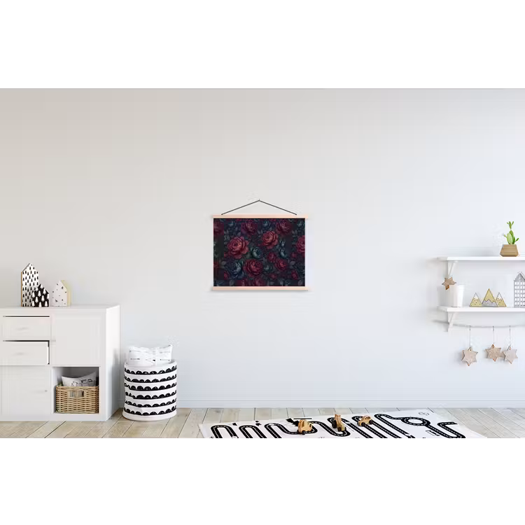 Schoolplaat - Bloemen - Patroon - Natuur - Klassiek - Donker — 3