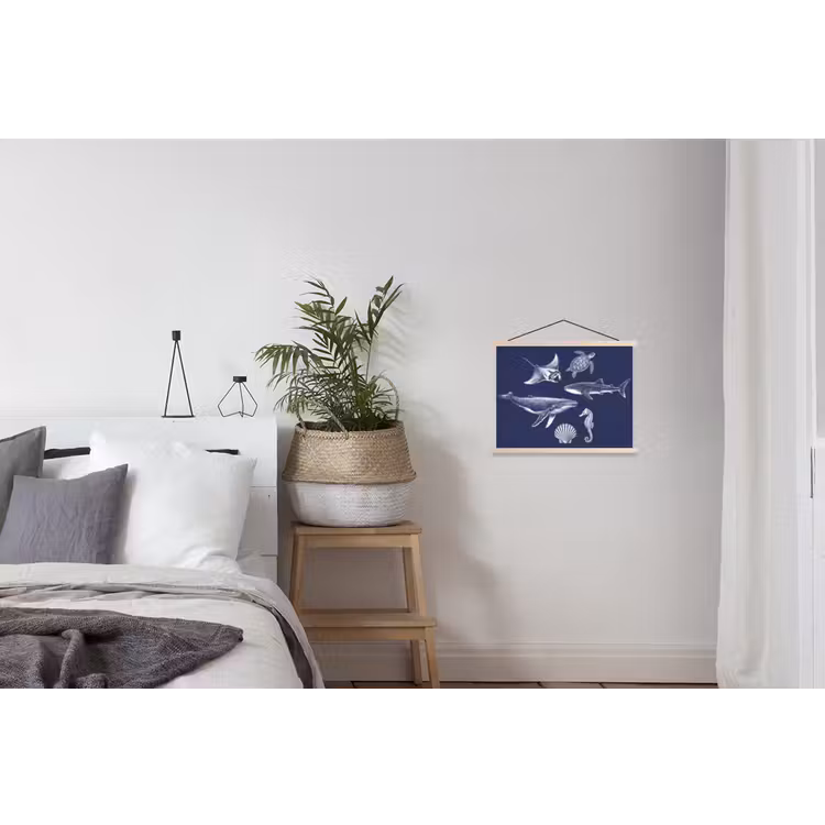 Schoolplaat - Dieren - Zeeleven - Oceaan - Graveren - Blauw — 2