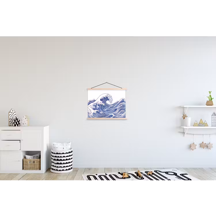 Schoolplaat - Golf - Japans - Zee - Illustratie - Blauw — 3