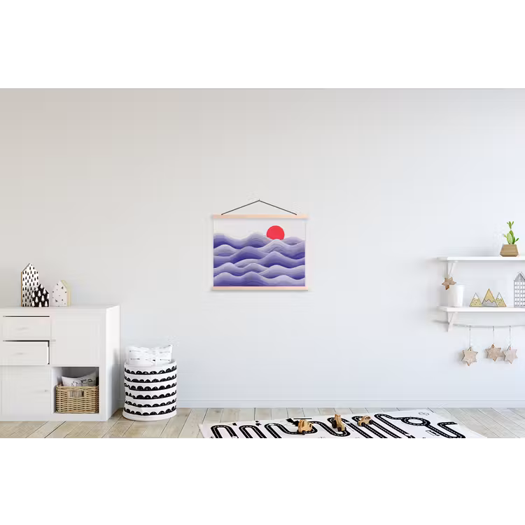 Schoolplaat - Golven - Zon - Natuur - Abstract - Rood — 3