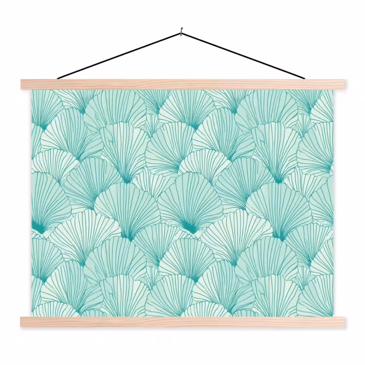Schoolplaat - Groen - Wit - Ginko - Getekend - Textuur — 1
