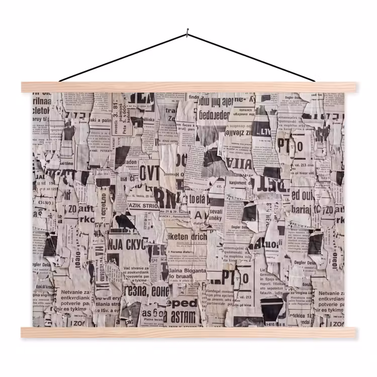 Schoolplaat - Krant - Gescheurd - Textuur - Abstract - Zwart-wit — 1